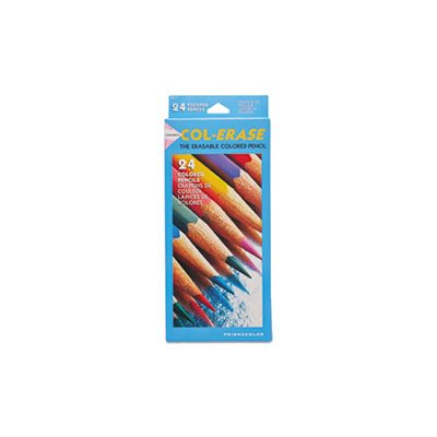 Col-Erase Pencil w / Eraser, 24 Assorted Colors / Set