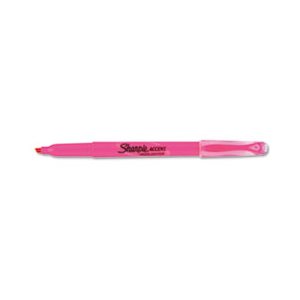 Accent Pocket Style Highlighter, Chisel Tip, Fluorescent Pink, Dozen