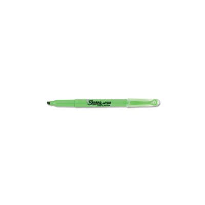 Accent Pocket Style Highlighter, Chisel Tip, Fluorescent Green, Dozen