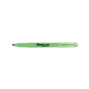 Accent Pocket Style Highlighter, Chisel Tip, Fluorescent Green, Dozen