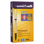 Deluxe Roller Ball Stick Waterproof Pen, Blue Ink, Fine, Dozen