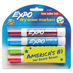 Low Odor Dry Erase Marker, Chisel Tip, Classic Colors Assorted, 4 / Set