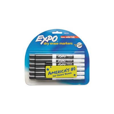 Low Odor Dry Erase Marker, Fine Point, Black, Dozen