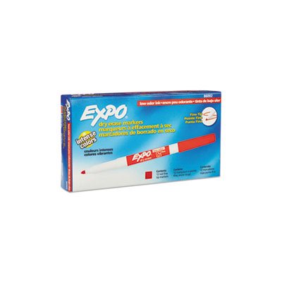 Low Odor Dry Erase Marker, Fine Point, Red, Dozen Low Odor Dry Erase Marker, Fine Point, Red, Dozen
