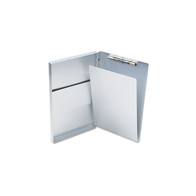 Snapak Aluminum Side-Open Forms Folder, 1 / 2" Clip, 8 1 / 2 x 14 Sheets, Silver