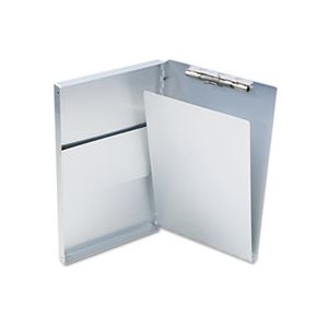 Snapak Aluminum Side-Open Forms Folder, 1 / 2" Clip, 8 1 / 2 x 14 Sheets, Silver