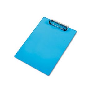 Acrylic Clipboard, 1 / 2" Capacity, Holds 8-1 / 2w x 12h, Transparent Blue