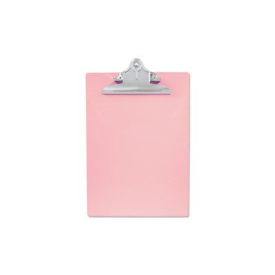 Recycled Plastic Clipboard with Ruler Edge, 1" Clip Cap, 8 1 / 2 x 12 Sheets, Pink