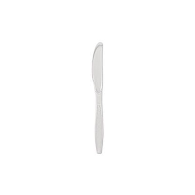 Guildware Heavyweight Plastic Cutlery, Knives, Clear, 1000 / Carton