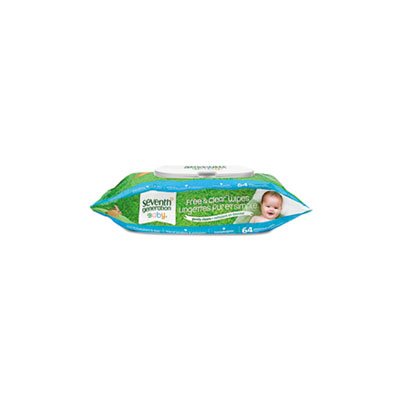 Free & Clear Baby Wipes, Unscented, White, 64 / Pack