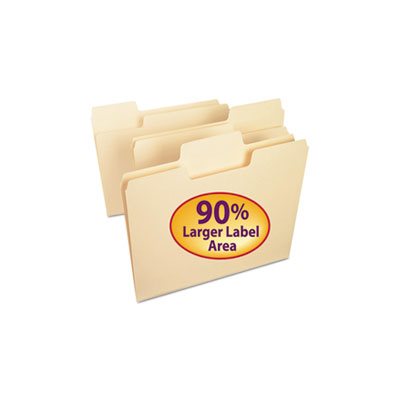 SuperTab File Folders, 1 / 3 Cut Top Tab, Letter, Manila, 100 / Box