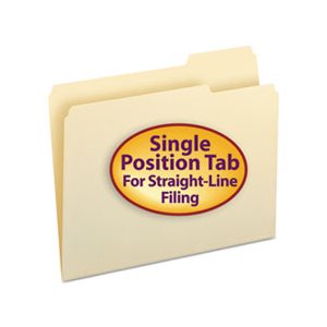 File Folders, 1 / 3 Cut Third Position, One-Ply Top Tab, Letter, Manila, 100 / Box