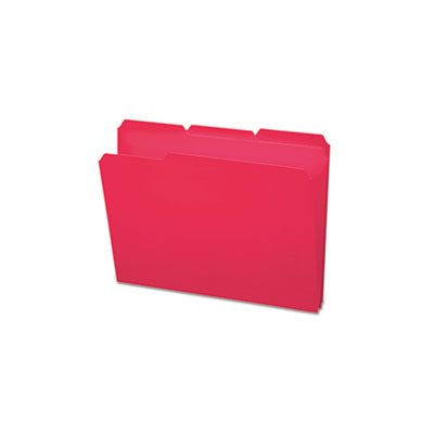 Waterproof Poly File Folders, 1 / 3 Cut Top Tab, Letter, Red, 24 / Box