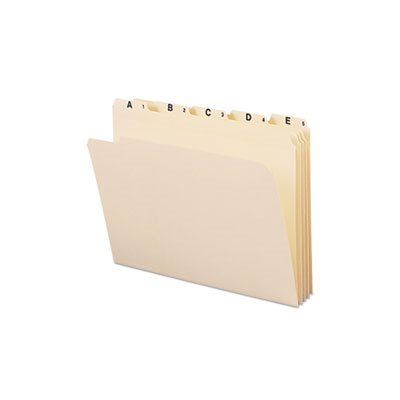 Indexed File Folders, 1 / 5 Cut, Indexed A-Z, Top Tab, Letter, Manila, 25 / Set