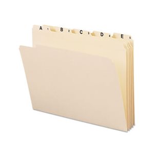 Indexed File Folders, 1 / 5 Cut, Indexed A-Z, Top Tab, Letter, Manila, 25 / Set