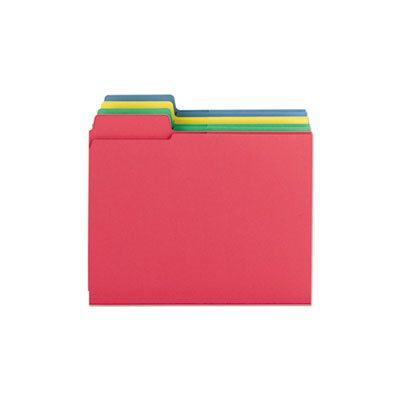 3-in-1 SuperTab Section Folders, 1 / 3 Cut Top Tab, Letter, Assorted, 12 / Pack