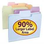 SuperTab File Folders, 1 / 3 Cut Top Tab, Letter, Assorted Colors, 100 / Box