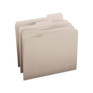 File Folders, 1 / 3 Cut Top Tab, Letter, Gray, 100 / Box