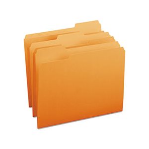 File Folders, 1 / 3 Cut Top Tab, Letter, Orange, 100 / Box