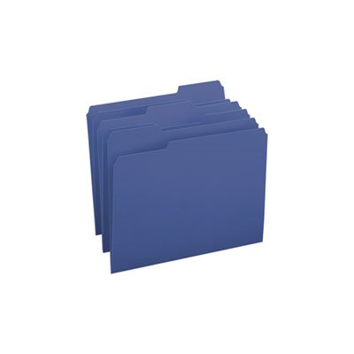 File Folders, 1 / 3 Cut Top Tab, Letter, Navy, 100 / Box