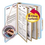 3" Expansion Classification Folder, 2 / 5 Tab, Letter, Eight-Section, Blue, 10 / Box