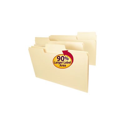 SuperTab File Folders, 1 / 3 Cut Top Tab, Legal, Manila, 100 / Box