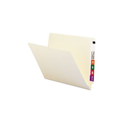 Shelf Folders, Straight Cut, Single-Ply End Tab, Letter, Manila, 100 / Box