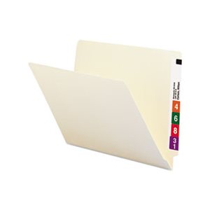 Shelf Folders, Straight Cut, Single-Ply End Tab, Letter, Manila, 100 / Box