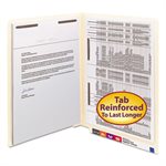 FASTENER FOLDER, MANILA, FRONT / SPINE, END TAB, LETTER, 50 / BOX