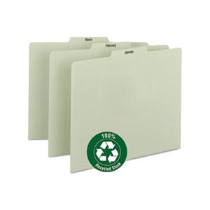 Recycled Top Tab File Guides, Monthly, 1 / 3 Tab, Pressboard, Letter, 12 / Set