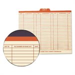 Charge-Out Record Guides, 1 / 5, Red "OUT" Tab, Manila, Letter, 100 / Box