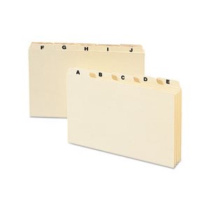 Self-Tab Card Guides, Alpha, 1 / 5 Tab, Manila, 8 x 5, 25 / Set