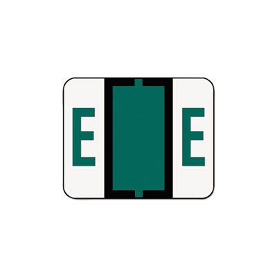 A-Z Color-Coded Bar-Style End Tab Labels, Letter E, Dark Green, 500 / Roll