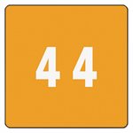 Single Digit End Tab Labels, Number 4, Orange, 250 / Roll