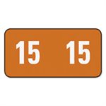 Year 2015 End Tab Folder Labels, 1 / 2 x 1, Brown, 250 Labels / Pack