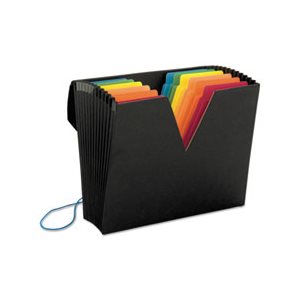 ColorVue Expanding File with SuperTab, 13 Pocket, Letter, Black / Asstd.