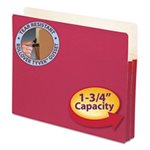 1 3 / 4" Exp Colored File Pocket, Straight Tab, Letter, Red
