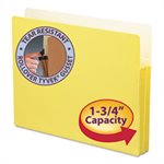 1 3 / 4" Exp Colored File Pocket, Straight Tab, Letter, Yellow