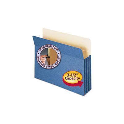 3 1 / 2" Exp Colored File Pocket, Straight Tab, Letter, Blue