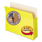 3 1 / 2" Exp Colored File Pocket, Straight Tab, Letter, Yellow