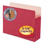 5 1 / 4" Exp Colored File Pocket, Straight Tab, Letter, Red