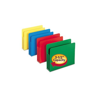 Exp File Pockets, Straight Tab, Poly, Letter, Assorted, 4 / Box