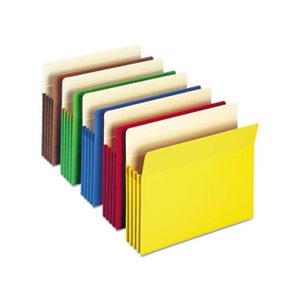 3 1 / 2" Exp Colored File Pocket, Straight Tab, Letter, Asst, 25 / Box