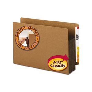 3 1 / 2" Exp File Pockets, Straight Tab, Legal, Brown, 10 / Box