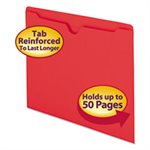 Colored File Jackets w / Reinforced 2-Ply Tab, Letter, 11pt, Red, 100 / Box