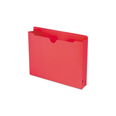 Colored File Jackets with Reinforced Double-Ply Tab, Letter, Red, 50 / Box