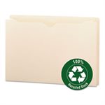 100% Recycled Top Tab File Jackets, Legal, 2" Exp, Manila, 50 / Box
