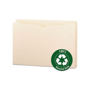 100% Recycled Top Tab File Jackets, Legal, 2" Exp, Manila, 50 / Box