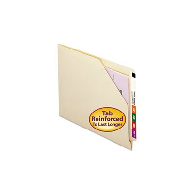 Cut-Away Corner End Tab Jackets w / Reinforced Tabs, Letter, 11pt Manila, 100 / Box