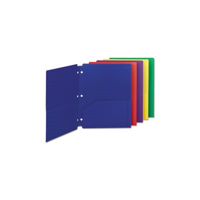 FOLDER, TWO-POCKET, Campus.org, Poly, Snap-In, 11" x 8.5", Assorted, 10 / Pack